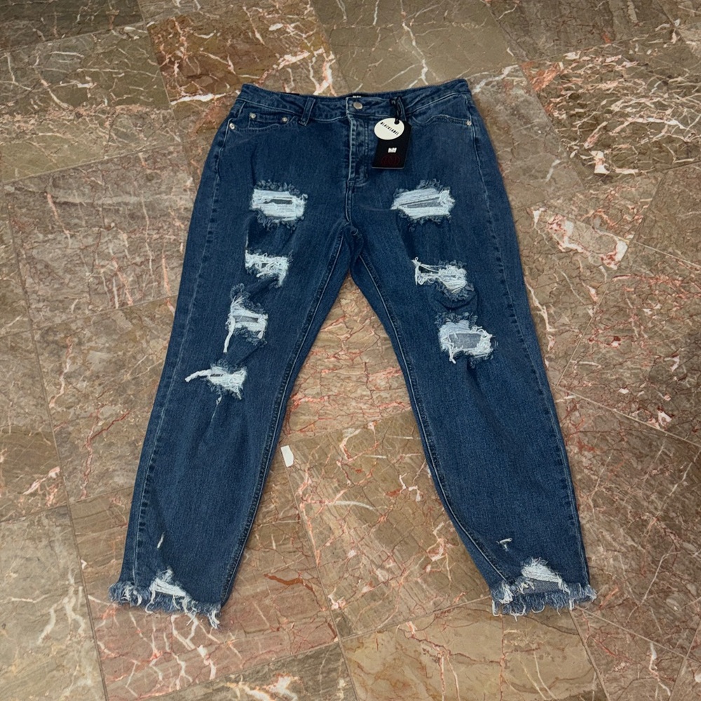 I & M Distressed Blue Jeans - Picture 3 of 15
